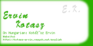 ervin kotasz business card